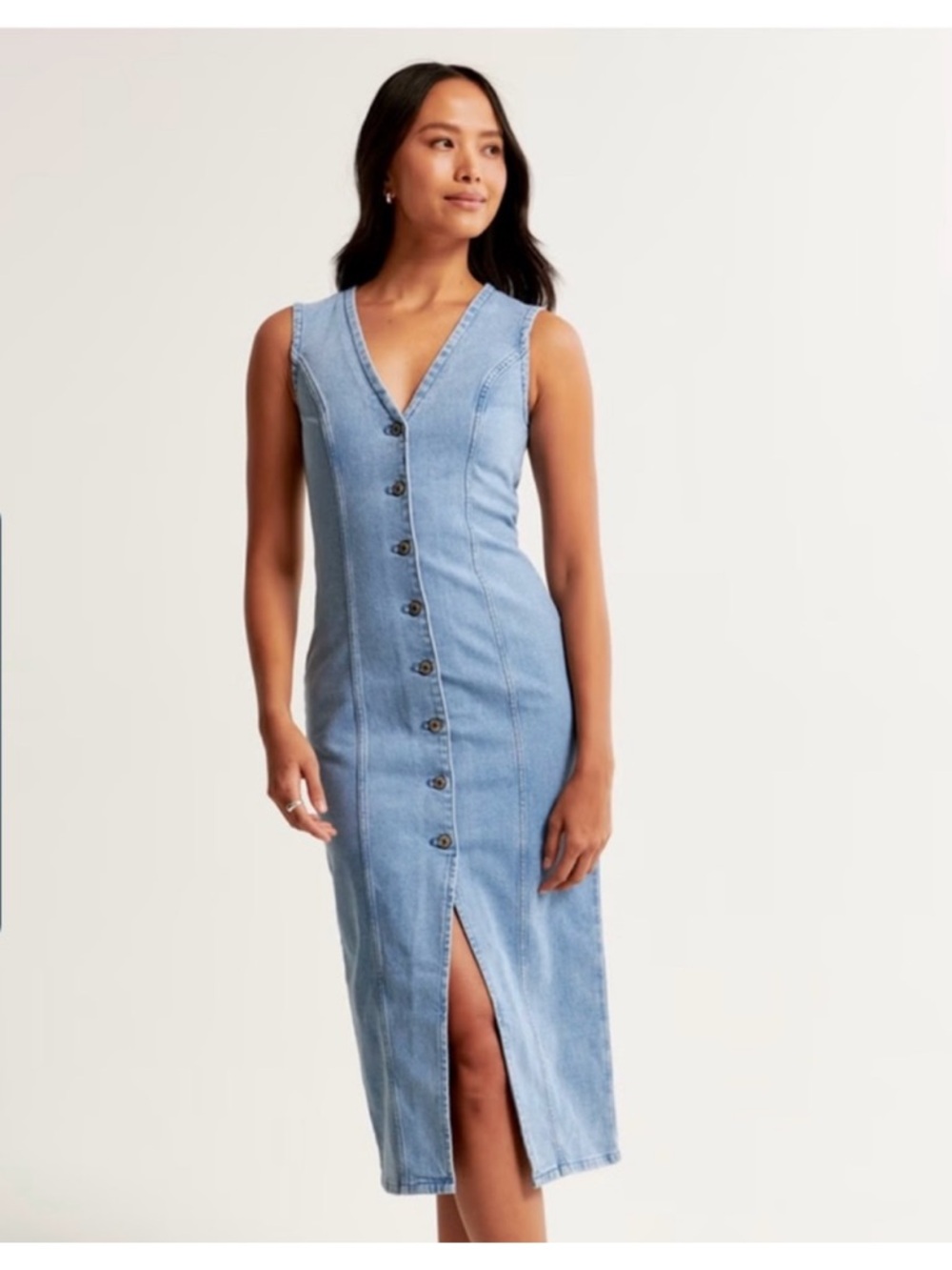 Abercrombie & Fitch Mara Denim Jean Midi dress sz M - LIKE NEW
